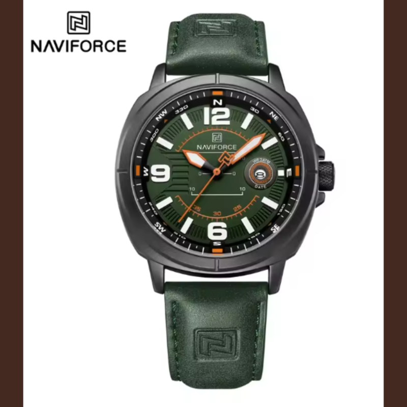 naviforce-NF8078 silver brown watch