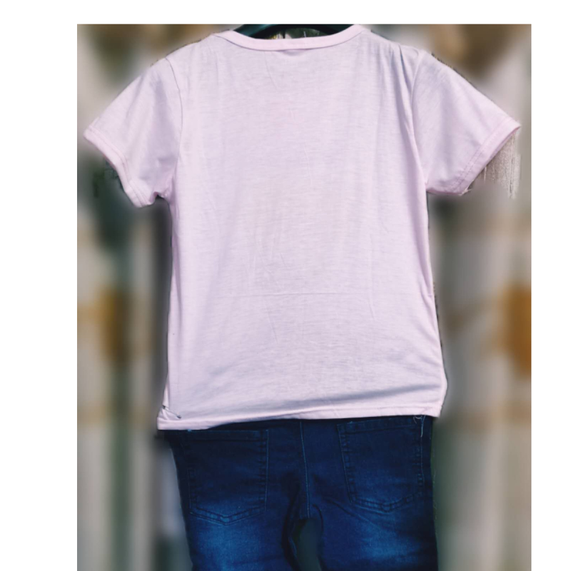 light pink tshirt with jeans for baby boys