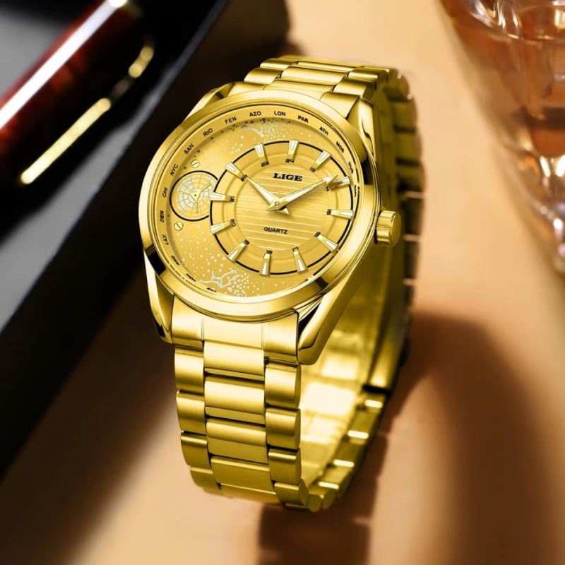 Lige-89262 golden watch