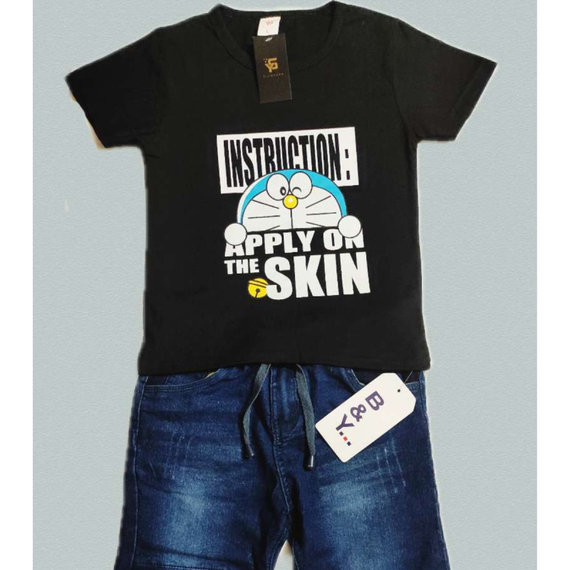 baby boys black tshirt set