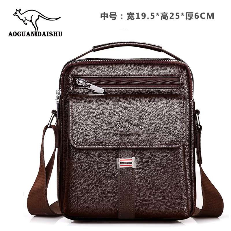 Men's multi pocket leather bag for travel/fashion/outing