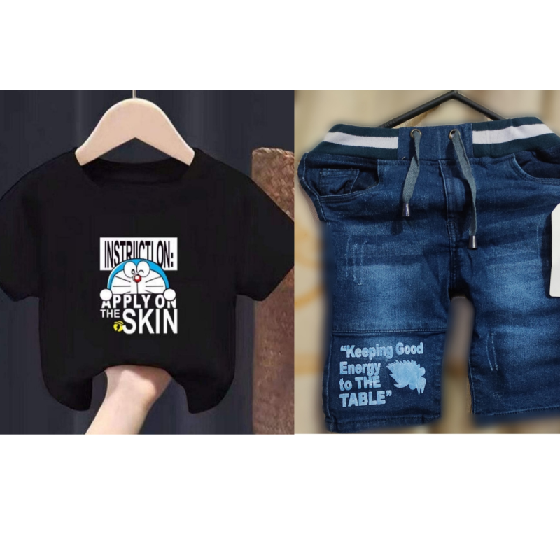 baby boys black tshirt set