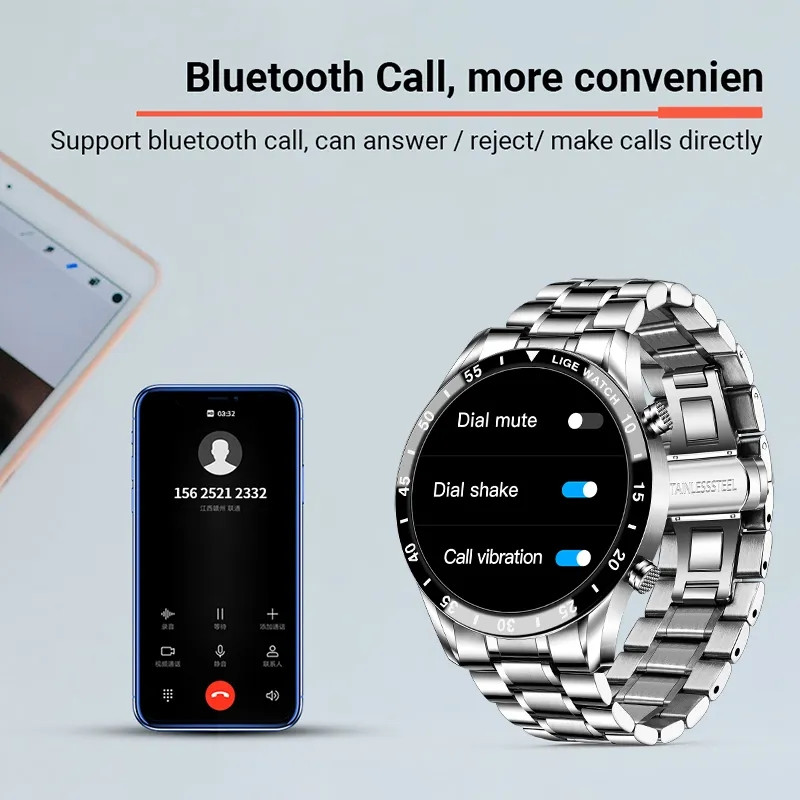 Luxury Bluetooth call smart watch for men's fashion