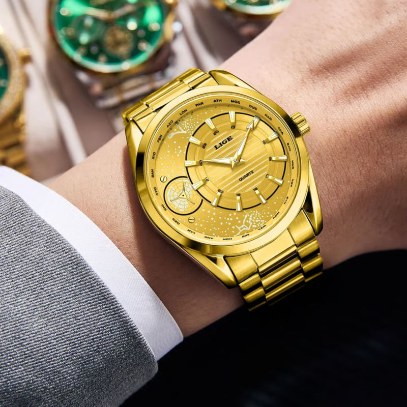 Lige-89262 golden watch
