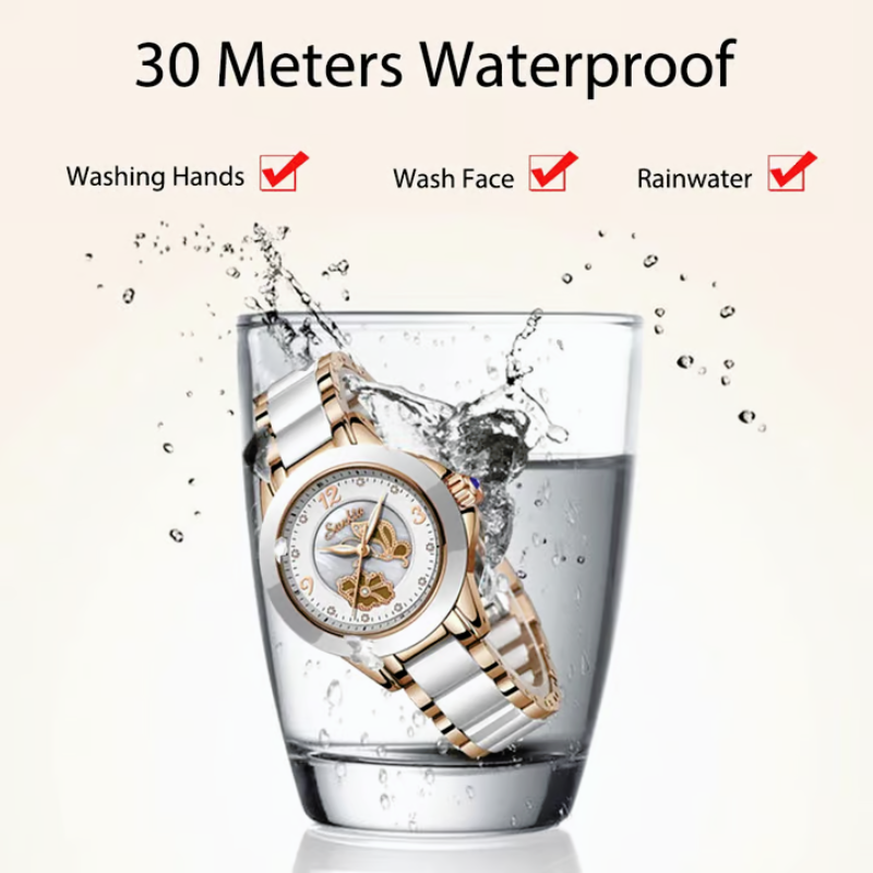 new arrival ladies ceramic black and white watch for ladies