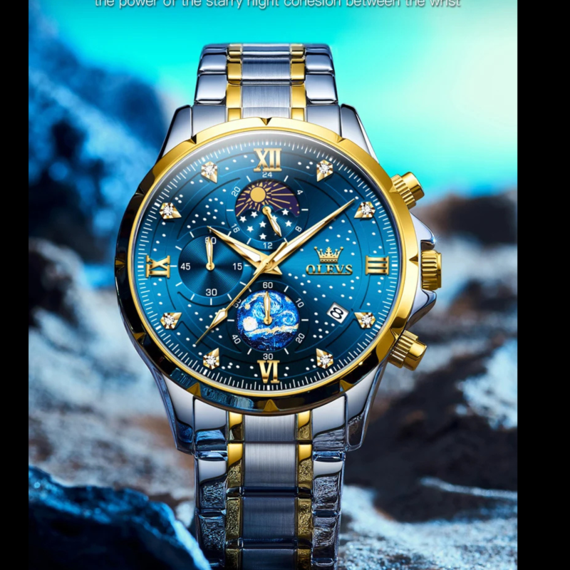 OLEVS-9807 blue watch