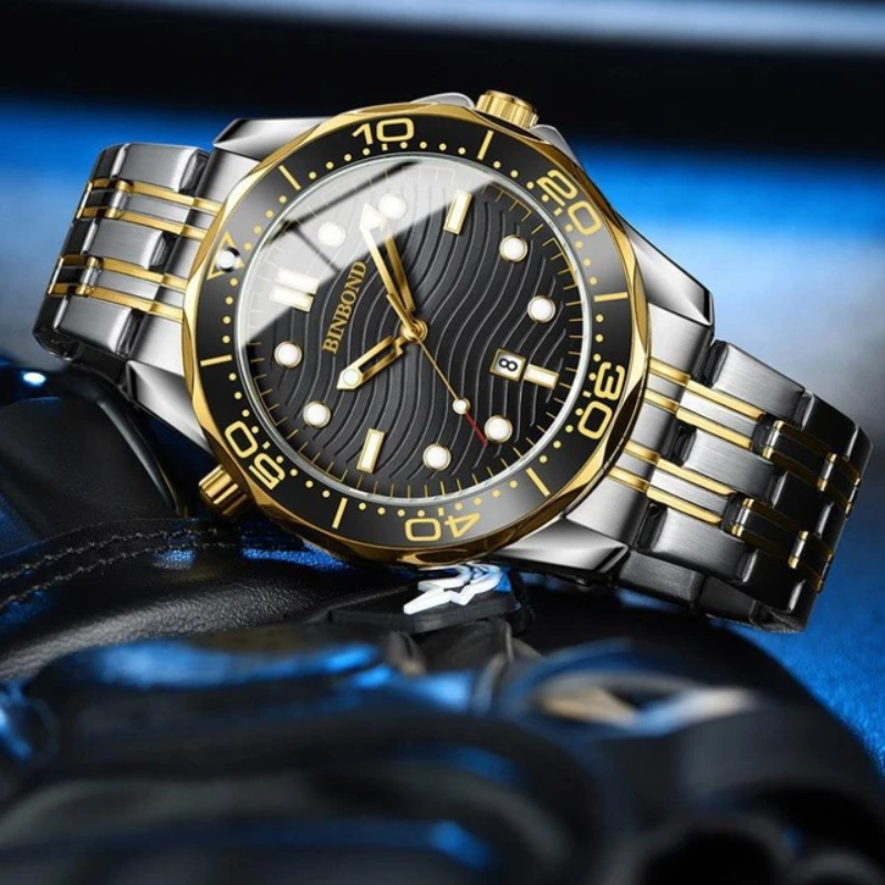 binbond black watch for men with 1 year warranty