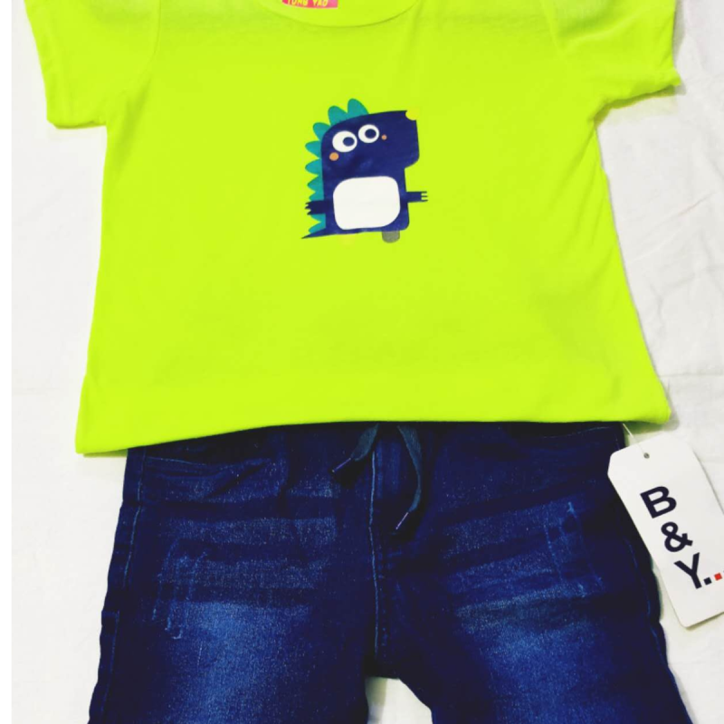 parrot green baby boys tshirt set