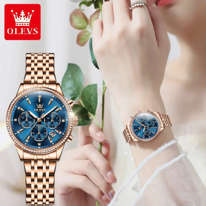 olevs active chronograph watch for ladies