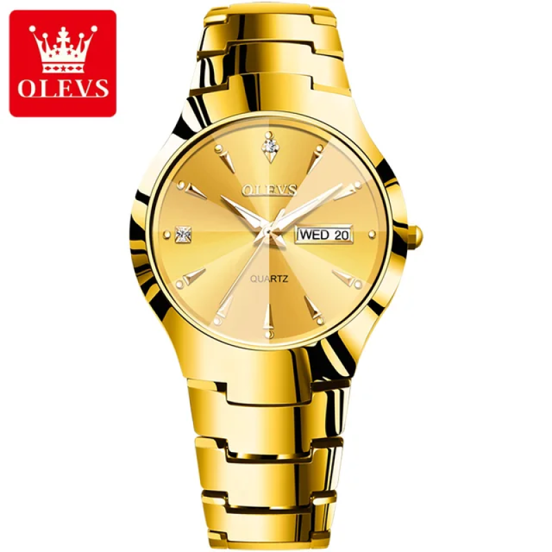 8697 olevs golden ceramic watch for men