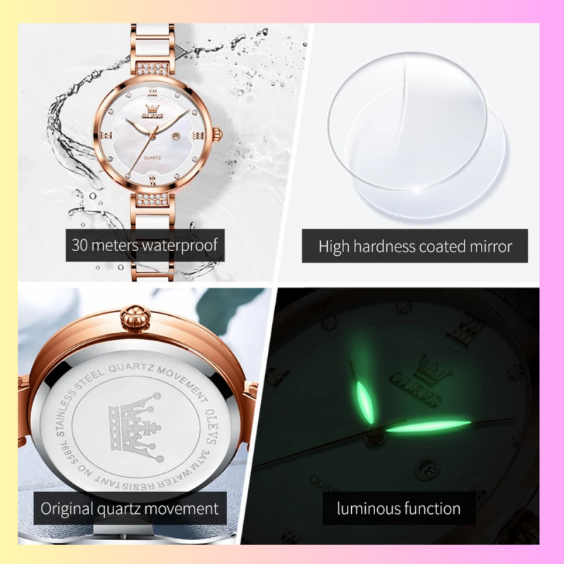 5589 olevs ceramic watch for ladies fashion