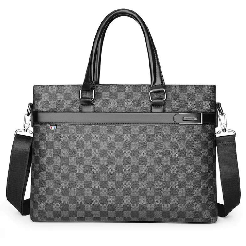 Men's black viral printing laptop bag