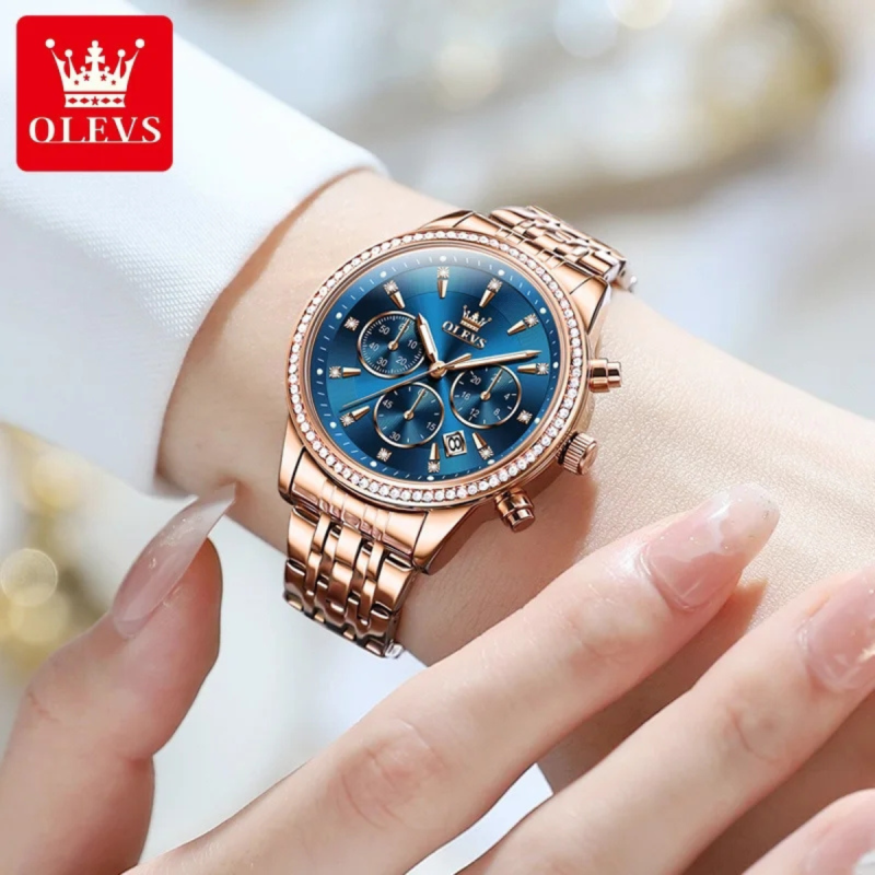 olevs active chronograph watch for ladies