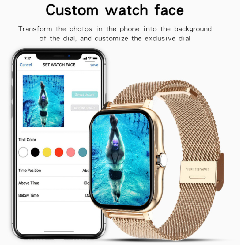 full golden smart watch for ladies