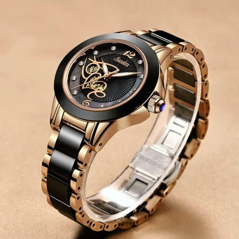 new arrival ladies ceramic black and white watch for ladies