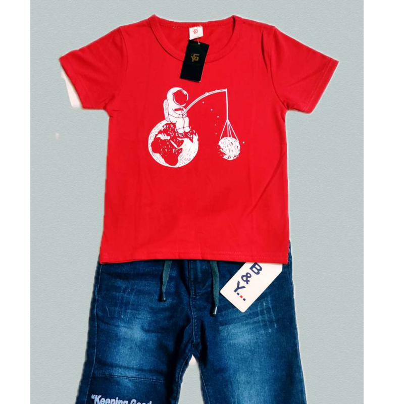 red chilly tshirt set for boys