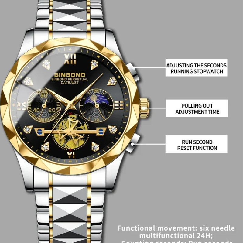 binbond hollow machinery design watch for men