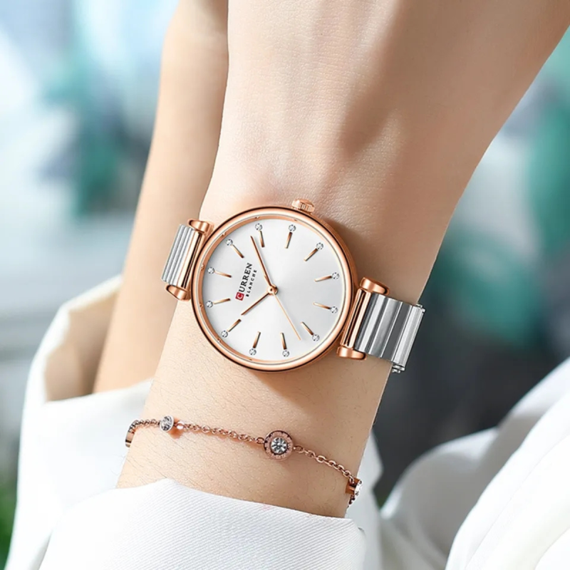 curren silver color ladies watch with waterproof facility