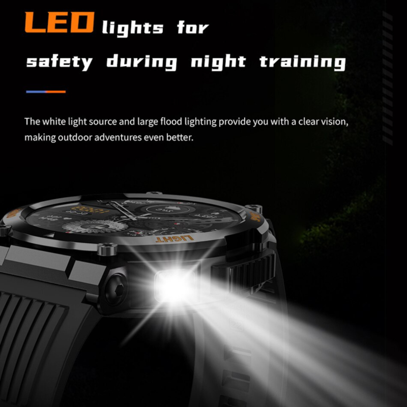 lige torch light smart watch for men