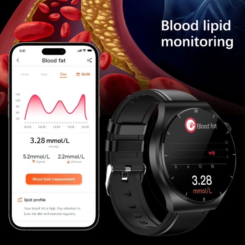 8762 blood sugar monitoring smart watch