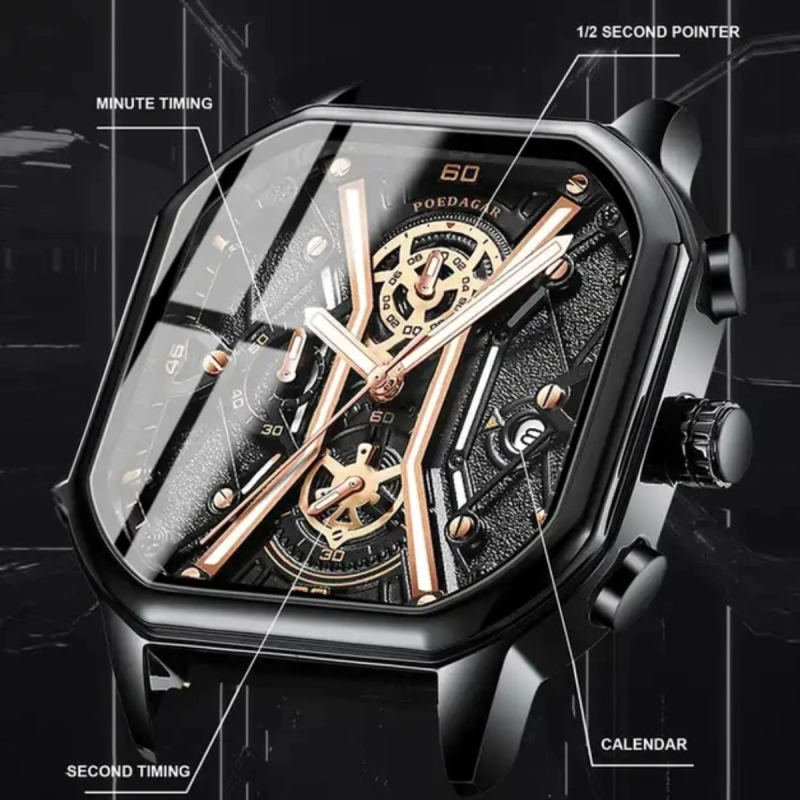 poedagar 922 active chronograph watch for men's fashion