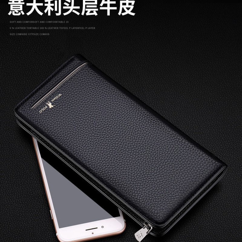 genuine leather original william polo wallet for men's fashion