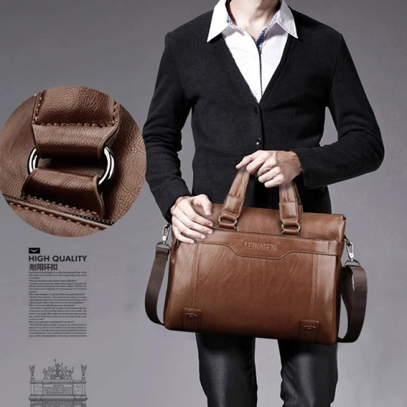 cow leather laptop bag for men