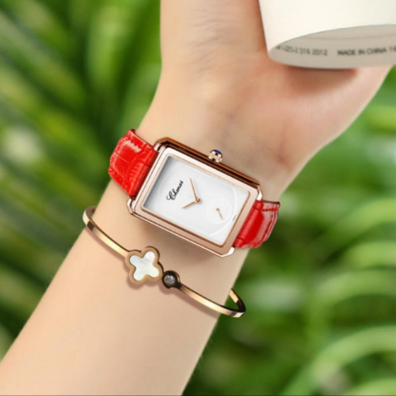 090 chenxi leather strap ladies watch for formal wear