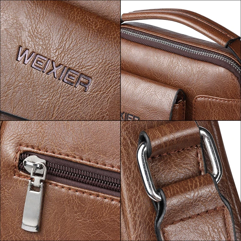 WEIXIER Men Shoulder Bags Crossbody Bag Multi-function Men's Handbags Capacity