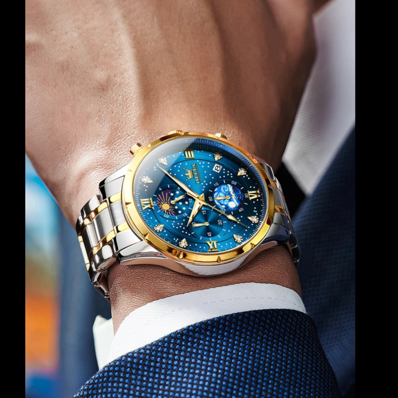 OLEVS-9807 blue watch