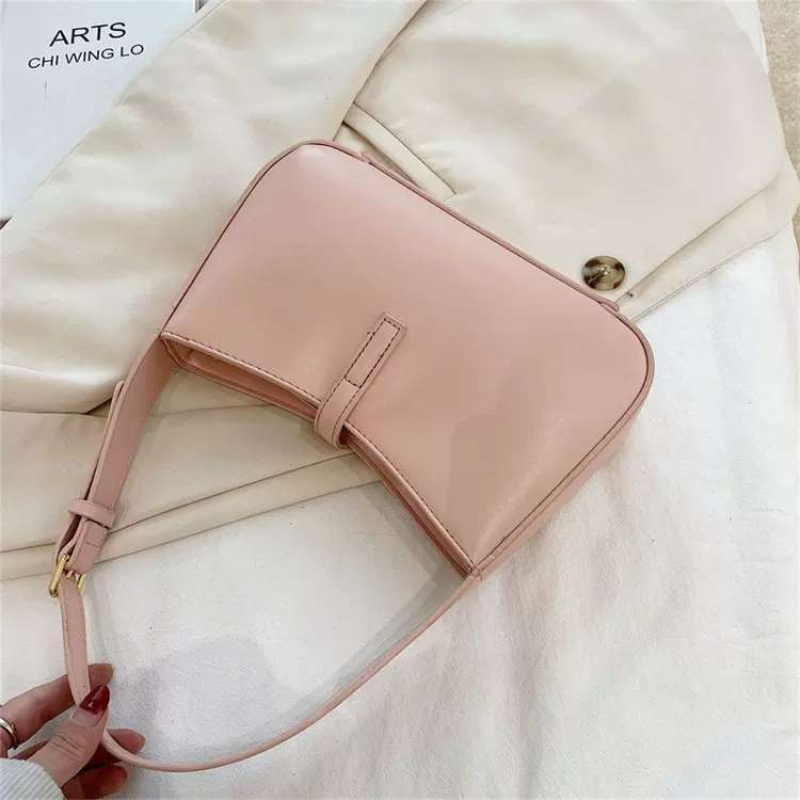 Nude color ladies matte leather fashion bag